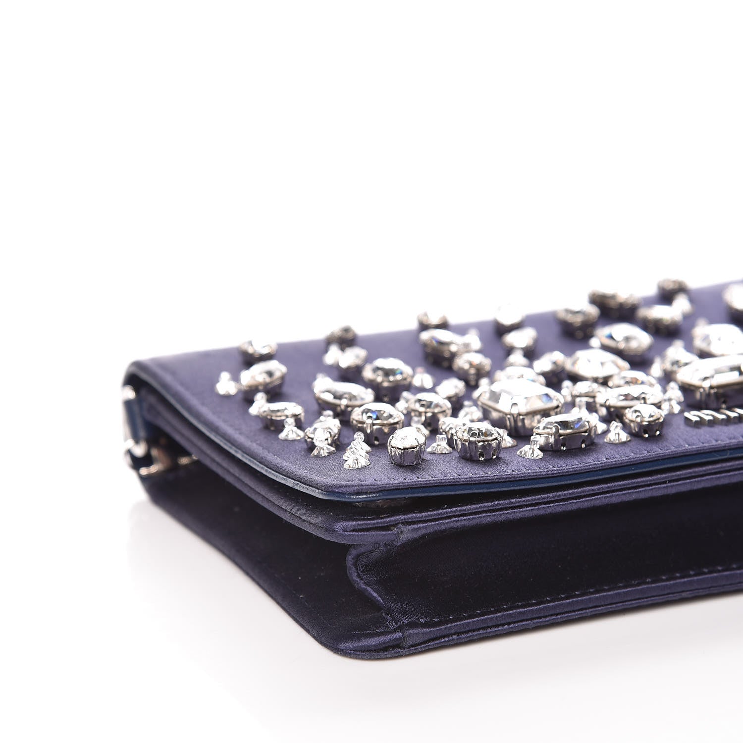 Miu Miu Satin Raso Crystal Embellished Delice Wallet On Chain Baltico 7 of 10