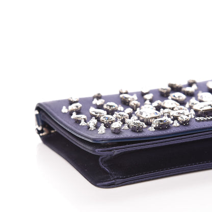 Miu Miu Satin Raso Crystal Embellished Delice Wallet On Chain Baltico 7 of 10
