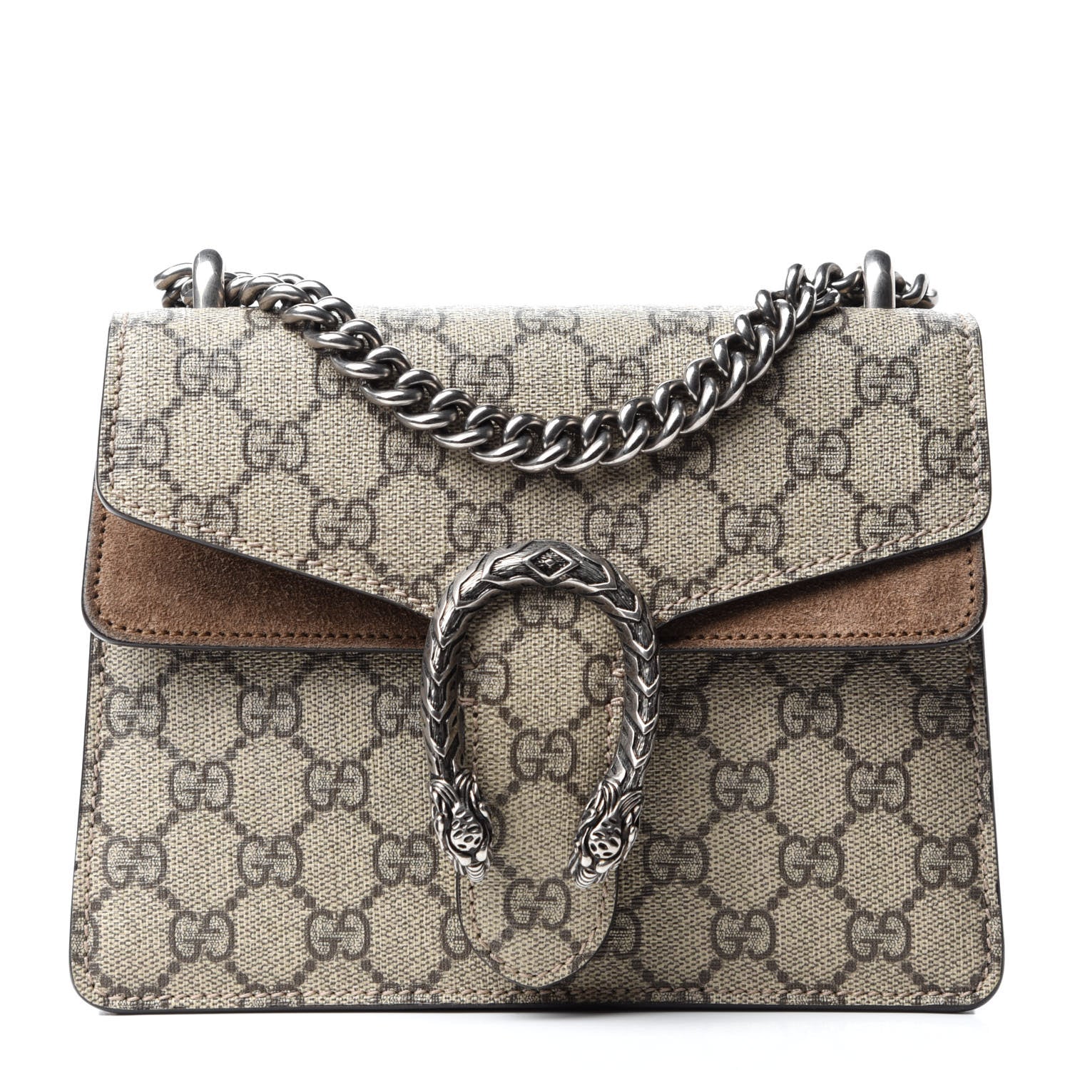 Gucci GG Supreme Monogram Mini Dionysus Shoulder Bag Taupe 1 of 12