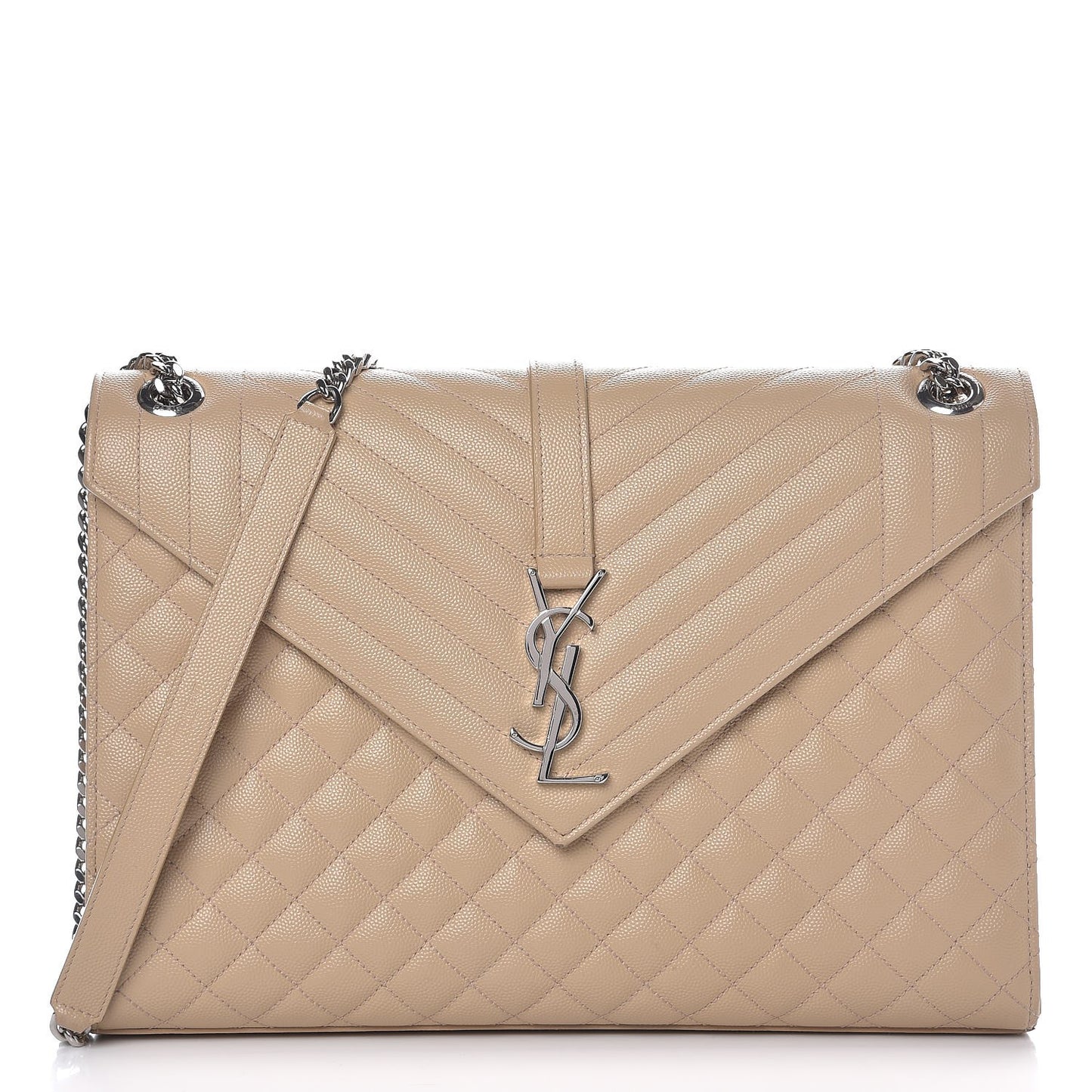 Grain De Poudre Large Triquilt Monogram Satchel Dark Beige