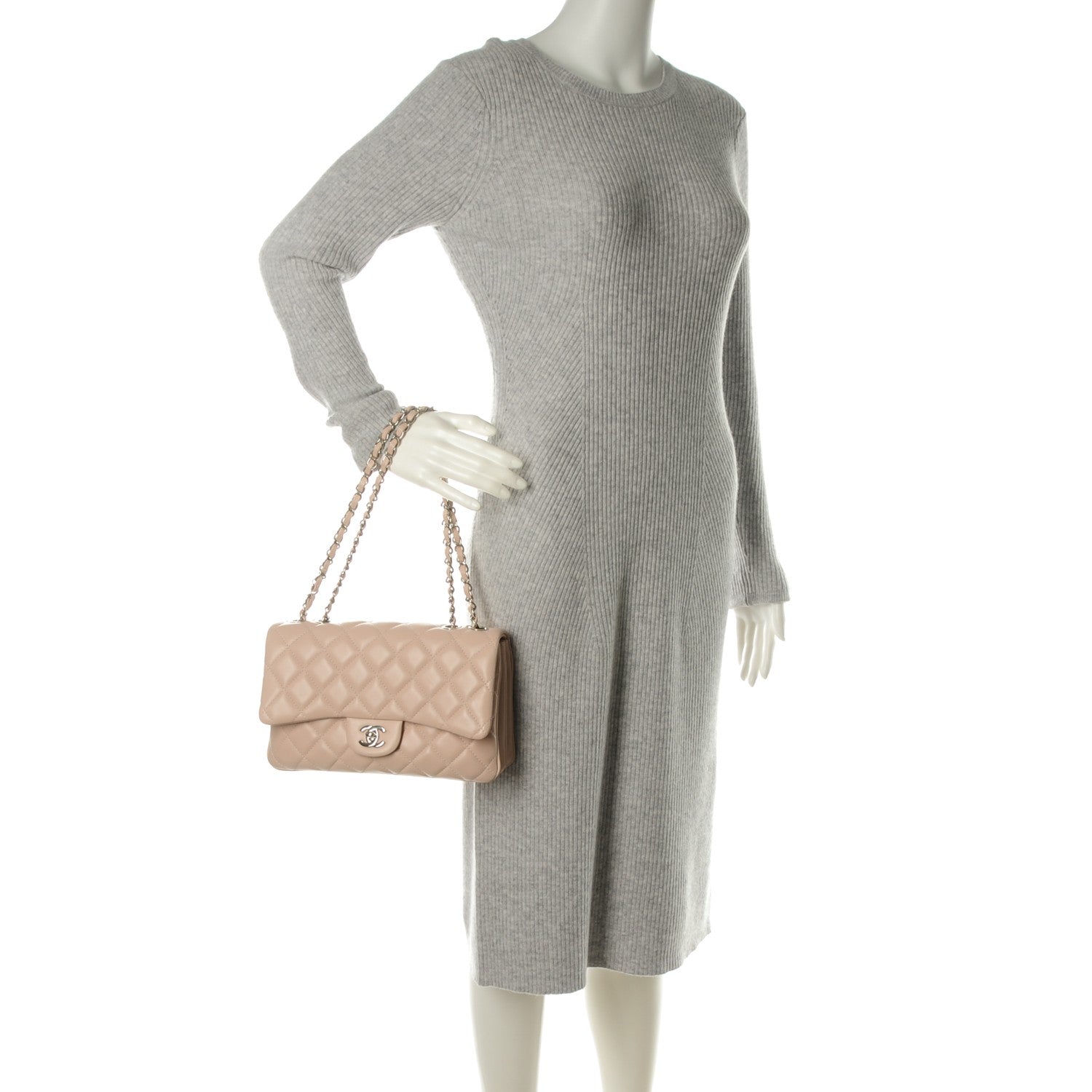 Chanel Lambskin Quilted Medium 3 Flap Light Pink 2 of 7