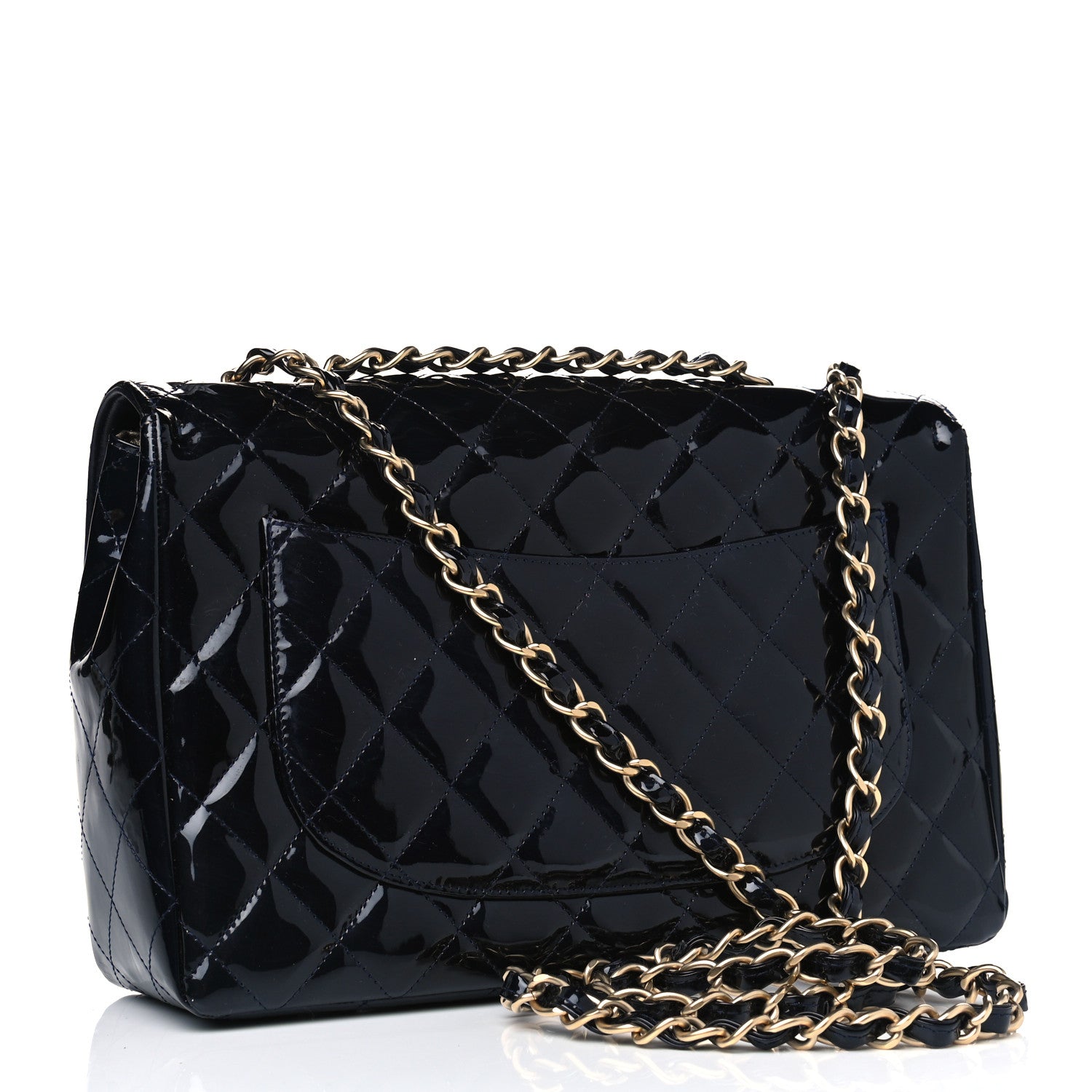 Chanel Patent Quilted Mobile Art Jumbo Single Flap Navy 2 of 7