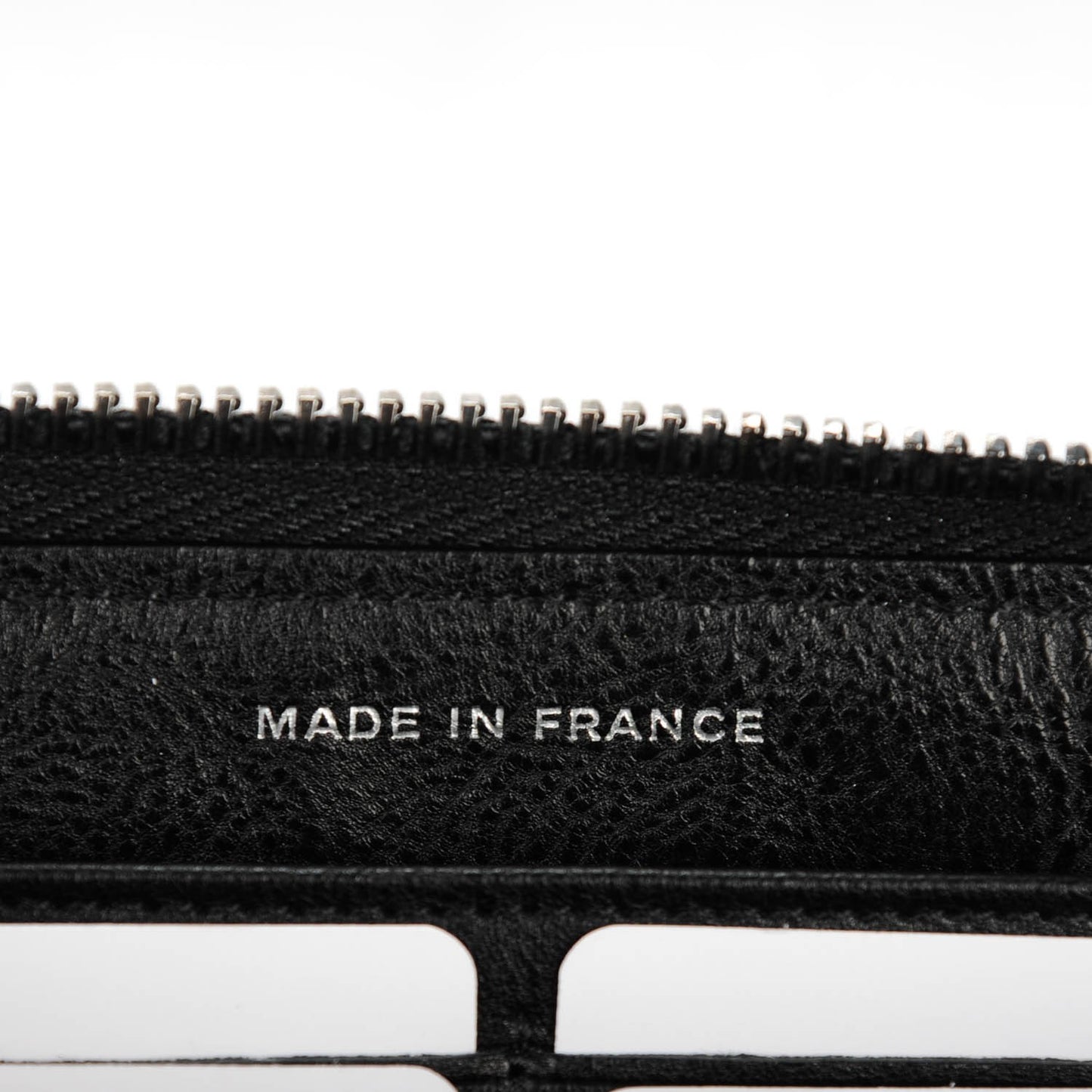 Grained Calfskin Quilted Boy Chain Large Gusset Zip Around Wallet Black