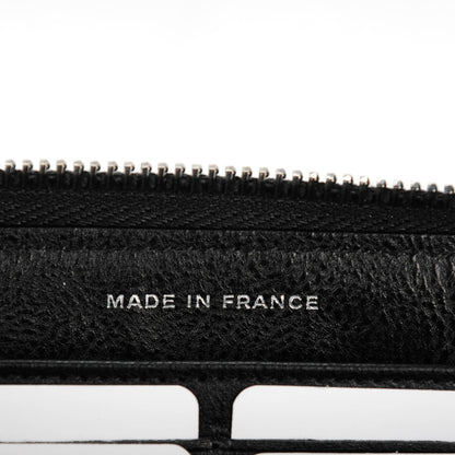 Chanel Grained Calfskin Quilted Boy Chain Large Gusset Zip Around Wallet Black 7 of 8