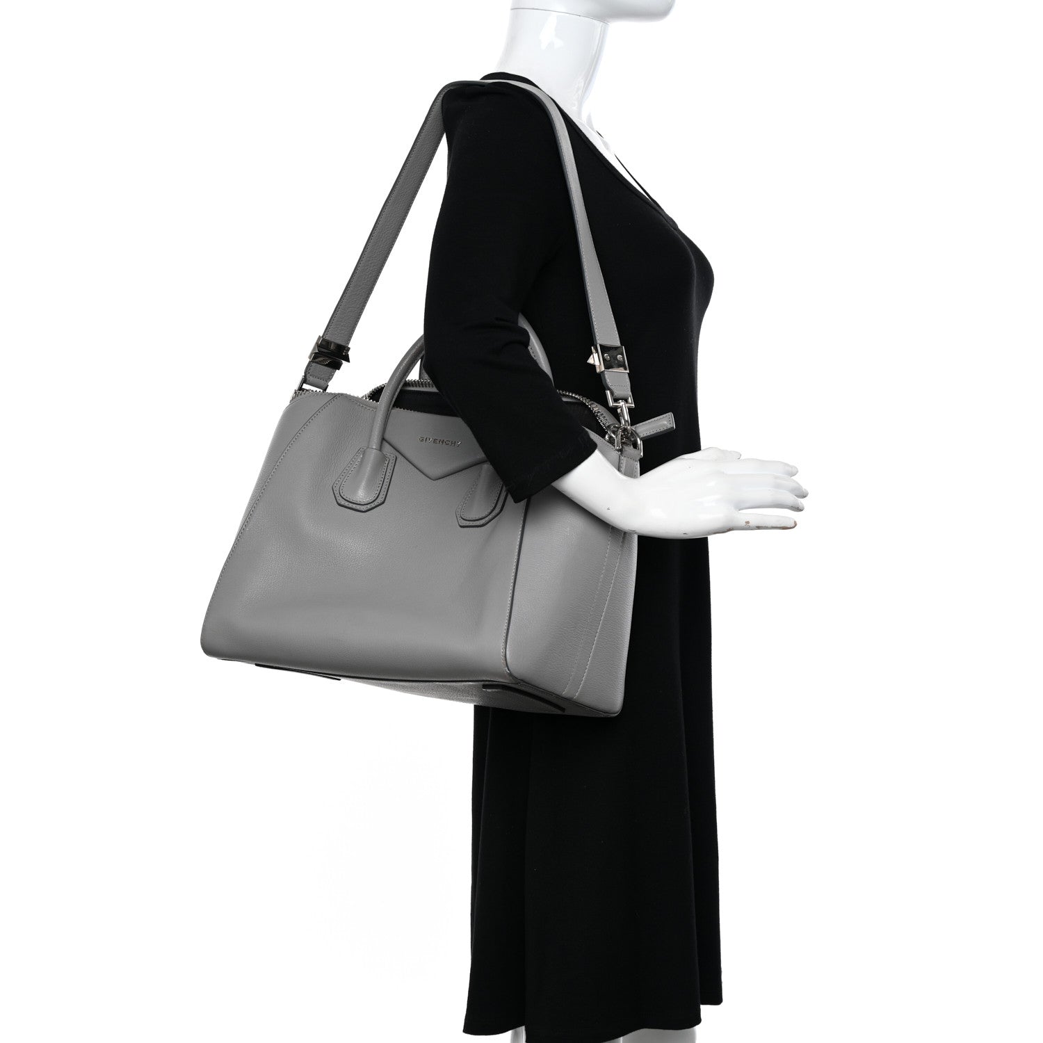 Givenchy Sugar Goatskin Medium Antigona Pearl Grey 2 of 13