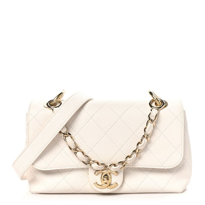 Chanel Caviar Quilted Small City Walk Flap White 1 of 10