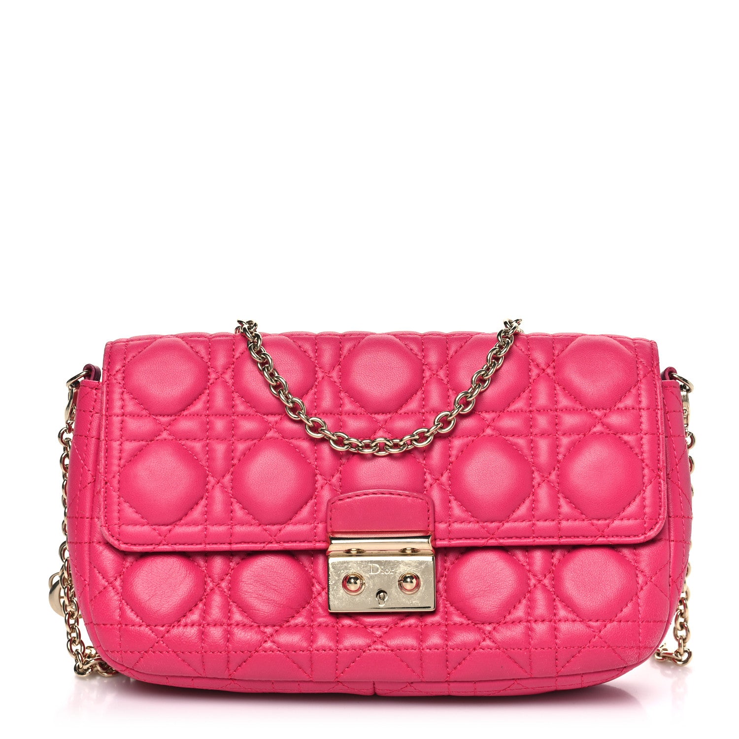 Christian Dior Lambskin Cannage Miss Dior Promenade Pouch Fuchsia 1 of 10