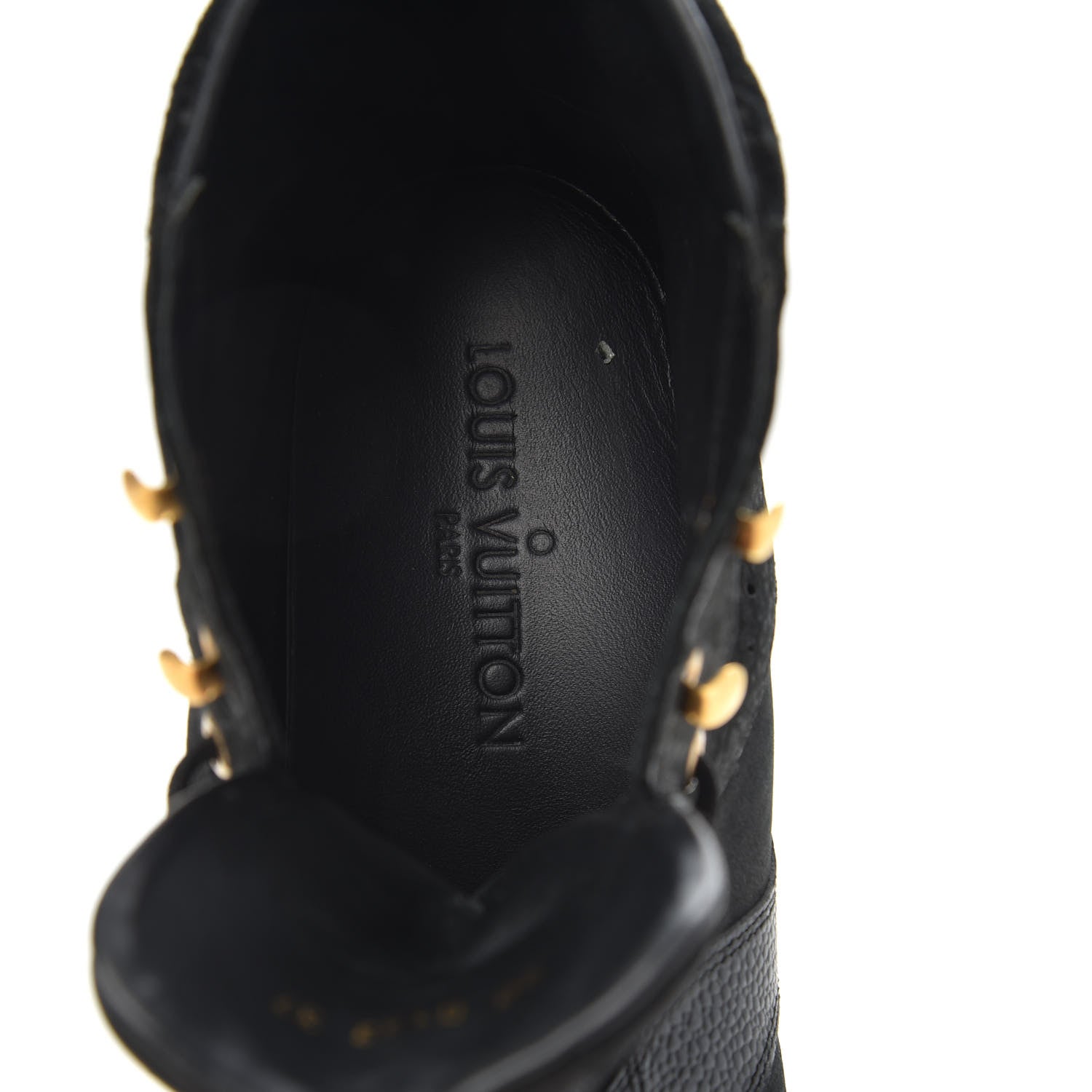 Louis Vuitton Calfskin Suede Monogram Cliff Top Wedge Sneakers 37 Black 7 of 11