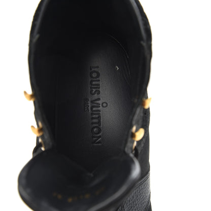 Louis Vuitton Calfskin Suede Monogram Cliff Top Wedge Sneakers 37 Black 7 of 11