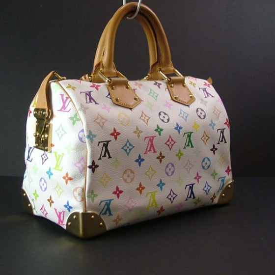 Louis Vuitton Monogram Multicolor Speedy 30 White 3 of 12