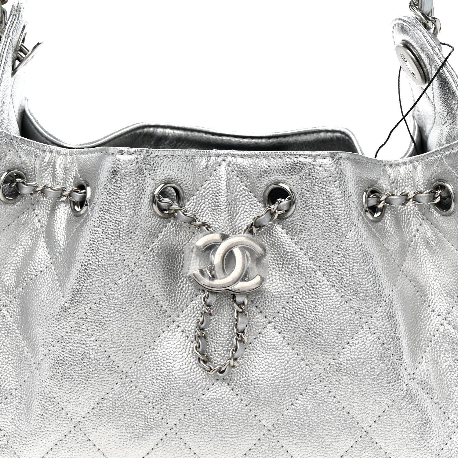 Chanel Metallic Caviar Quilted Mini Chanel 25 Handbag Silver 8 of 11