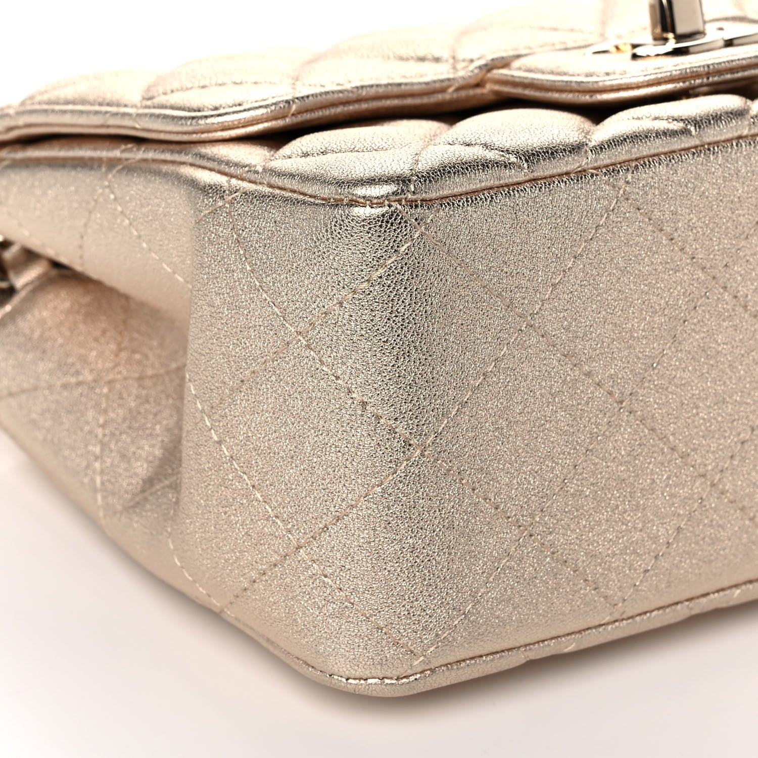 Chanel Metallic Lambskin Quilted Mini Square Flap Gold 8 of 10