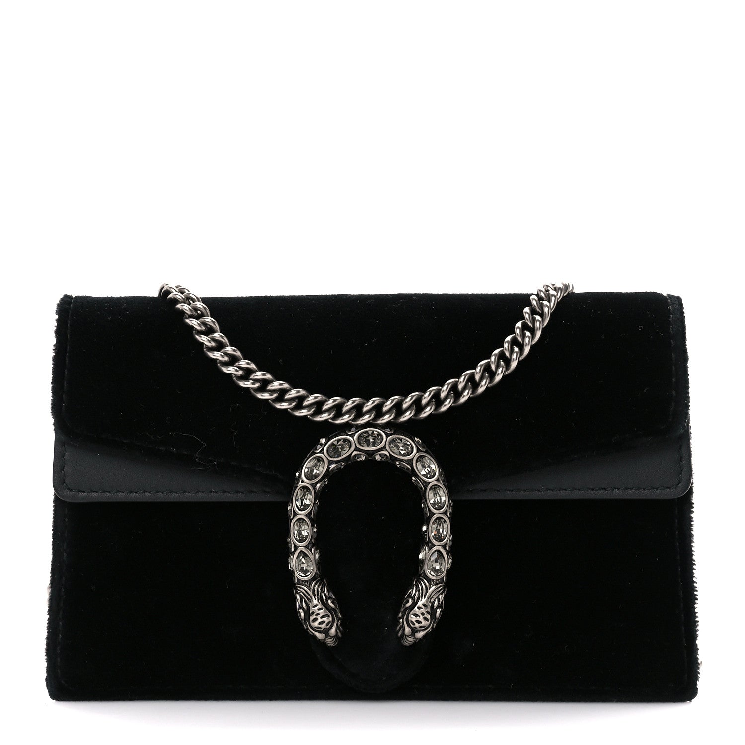 Gucci Suede Super Mini Dionysus Shoulder Bag Black 1 of 11