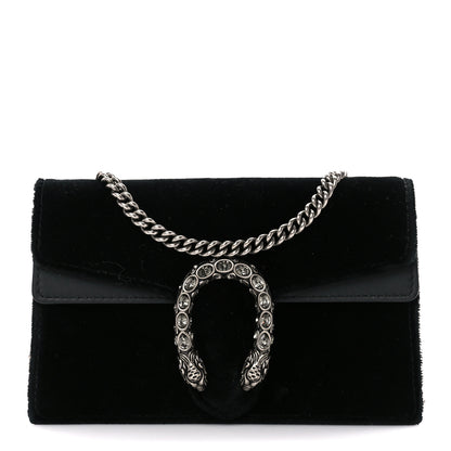 Gucci Suede Super Mini Dionysus Shoulder Bag Black 1 of 11