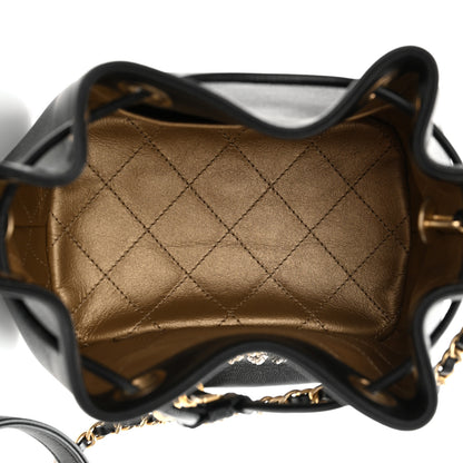 Chanel Lambskin Quilted Lucky Charms CC Drawstring Bag Black 5 of 11