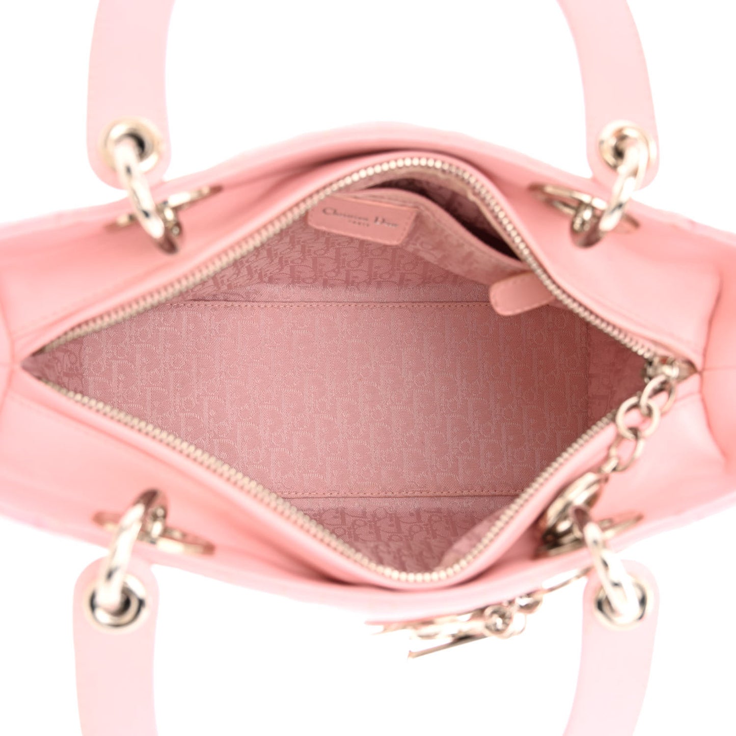 Lambskin Cannage Medium Lady Dior Rose Clair