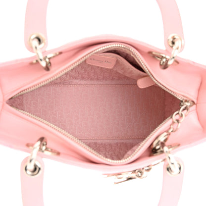 Christian Dior Lambskin Cannage Medium Lady Dior Rose Clair 5 of 14