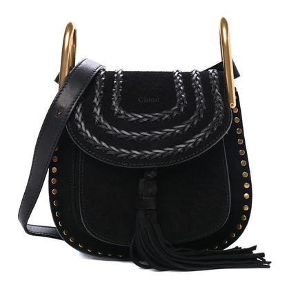 Chloe Suede Calfskin Braided Mini Hudson Shoulder Bag Black 1 of 4