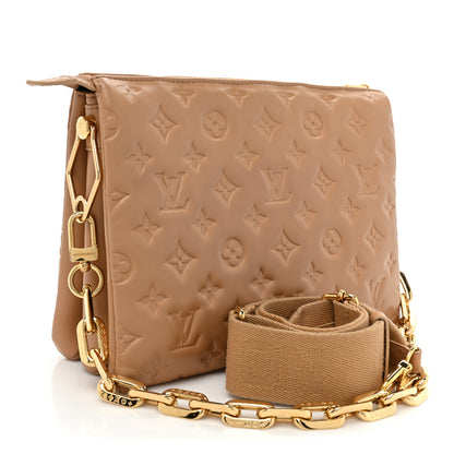 Louis Vuitton Lambskin Embossed Monogram Coussin PM Camel 3 of 10