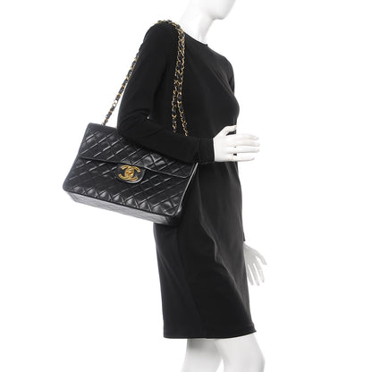 Chanel Lambskin Quilted XL Jumbo Single Flap Black 3 of 10