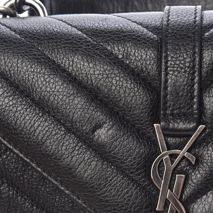 Saint Laurent Sheepskin Matelasse Chevron Monogram College Chain Wallet Black 10 of 12
