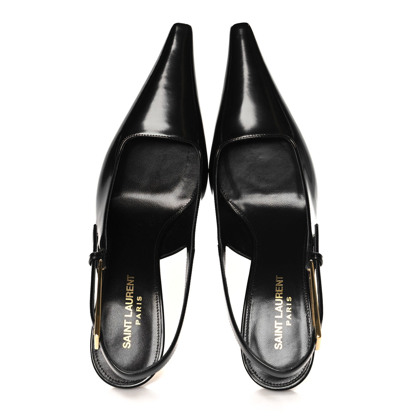 Glazed Calfskin Lee 75 Slingback Pumps 37.5 Black