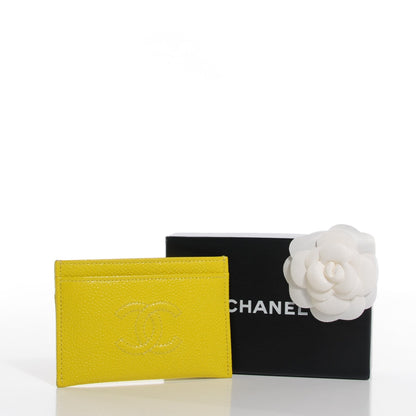 Chanel Caviar CC Timeless Card Holder Yellow 9 of 9