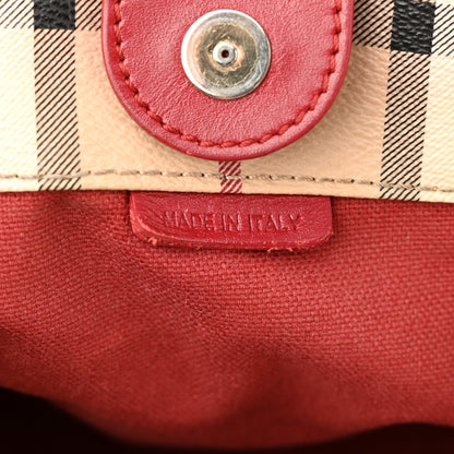 Burberry Haymarket Check Small Canterbury Tote Red 6 of 13