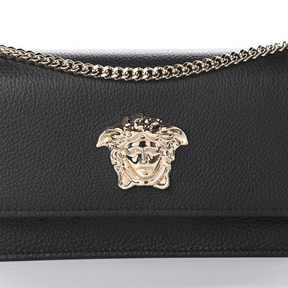 Versace Grained Calfskin Palazzo Chain Evening Bag Black 7 of 9