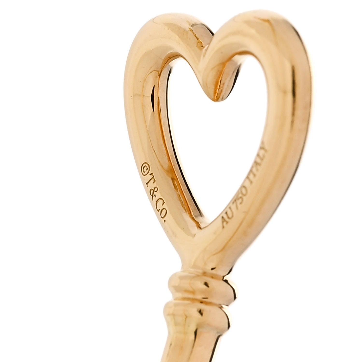 Tiffany 18K Yellow Gold Wire Heart Key Bracelet 3 of 4