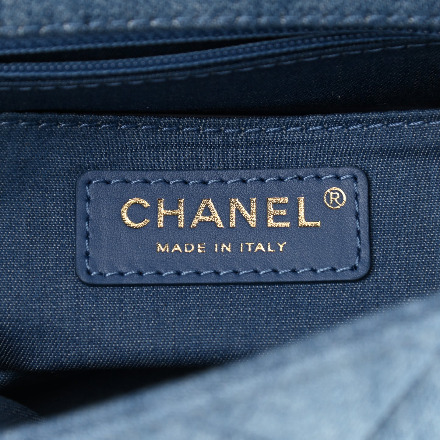 Denim Quilted Mini Pearl Crush Flap Blue