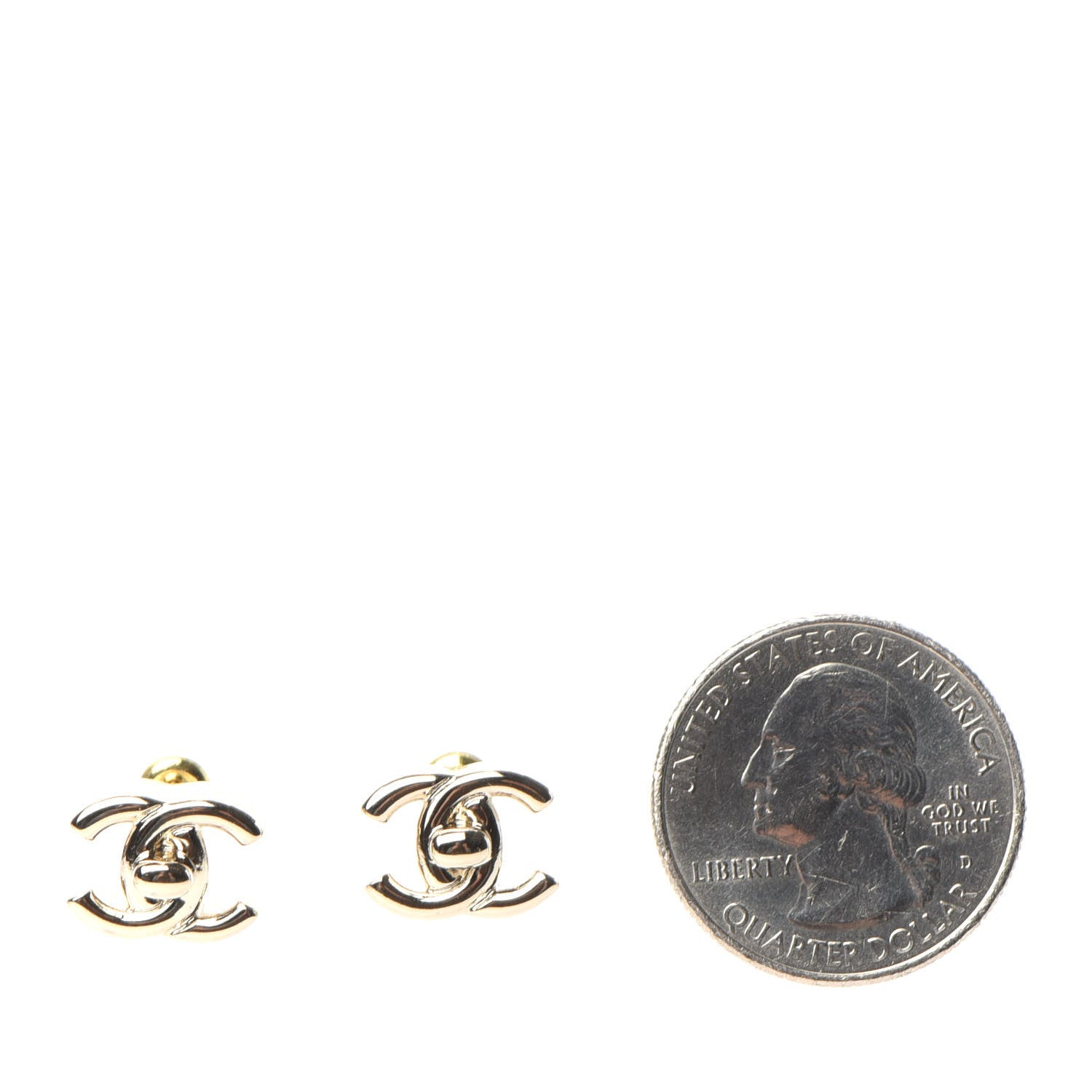 Chanel Metal CC Turnlock Earrings Gold 2 of 4