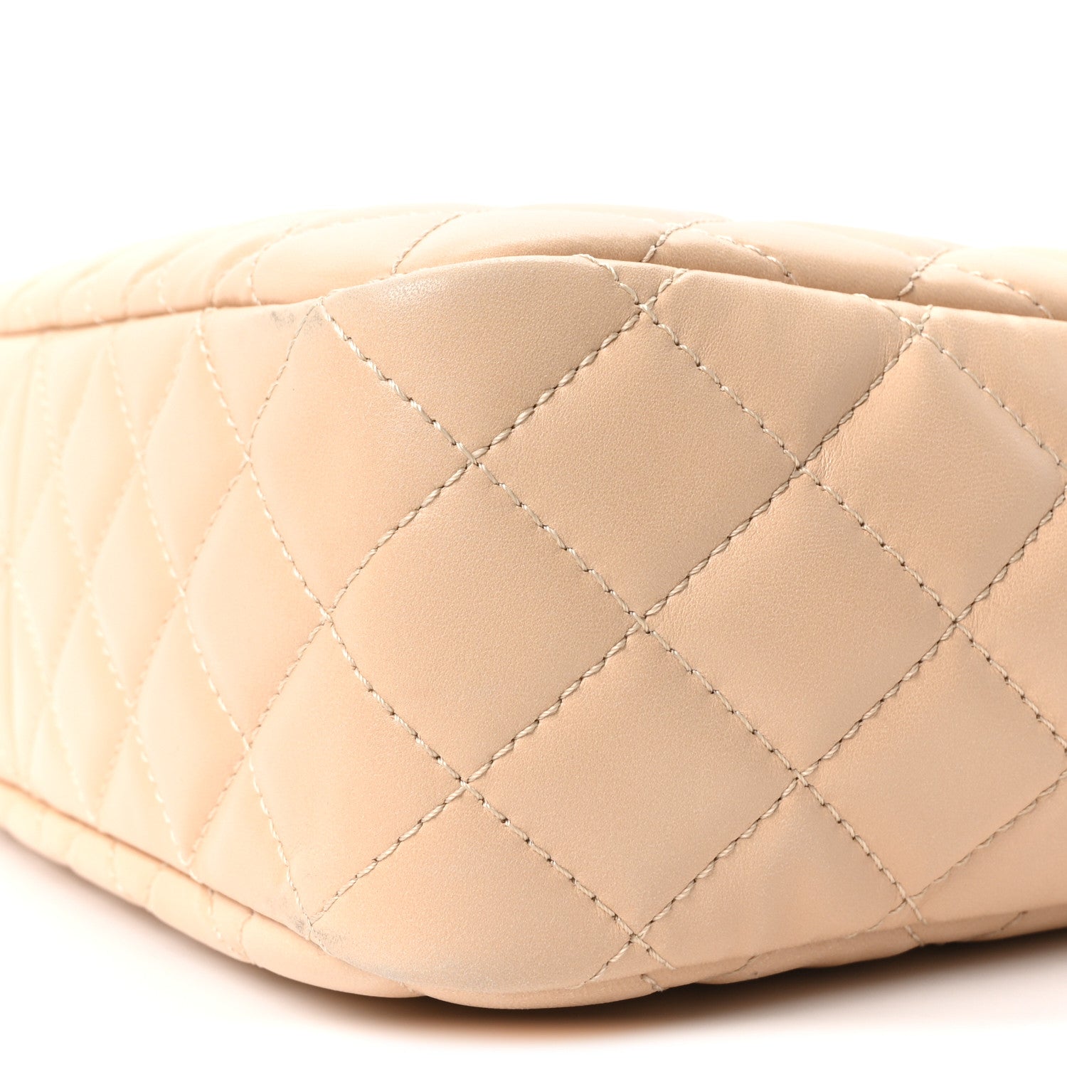 Chanel Shiny Lambskin Quilted Medium Camera Case Beige 10 of 10
