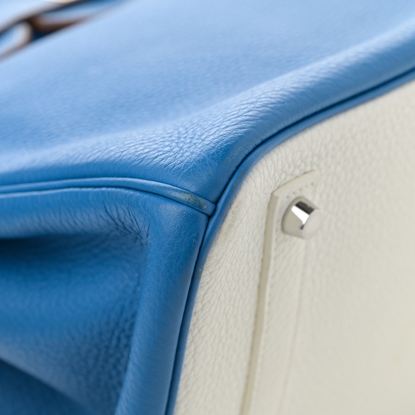Togo Bi-Color Birkin 35 Mykonos White
