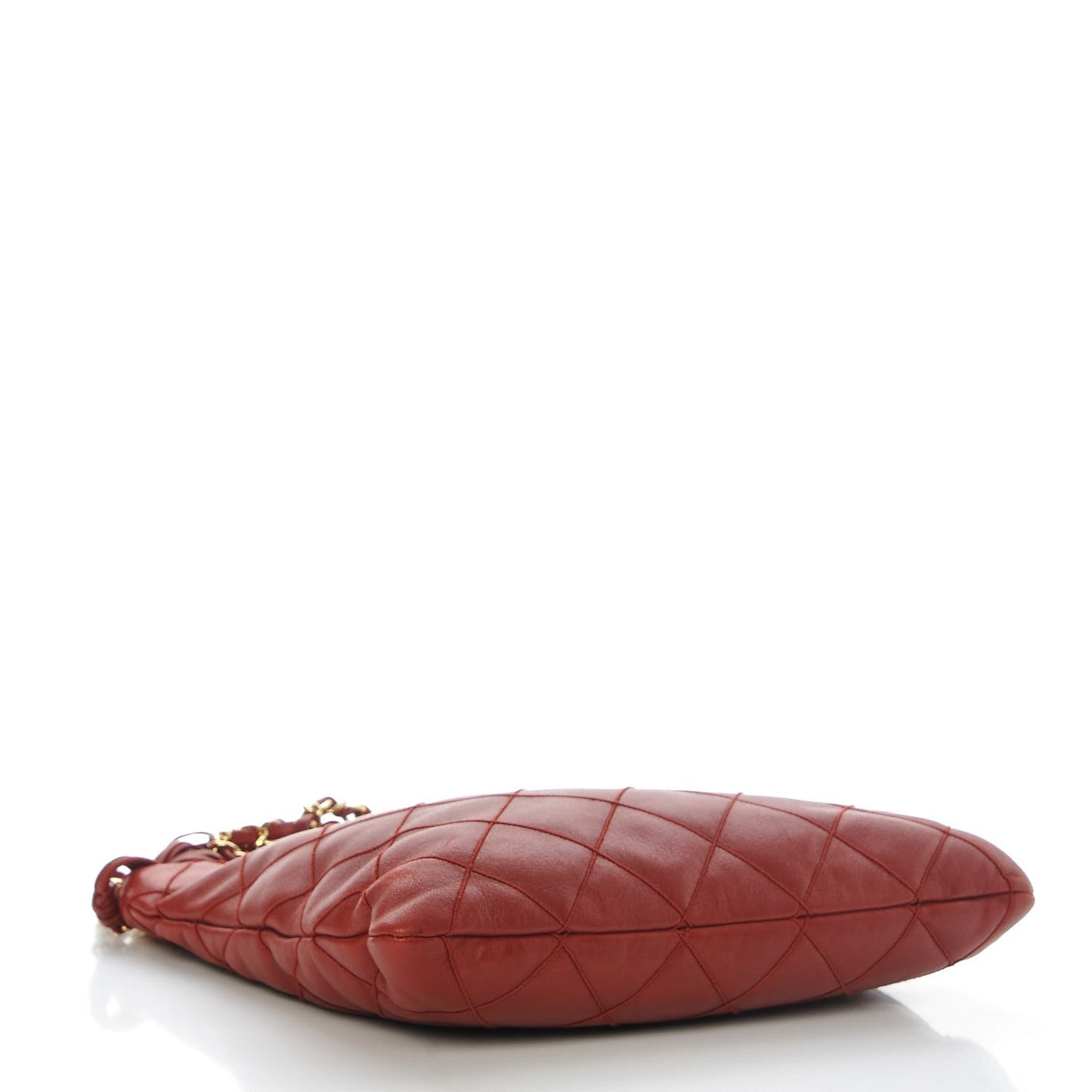 Lambskin Stitched Tassel Shoulder Bag Red