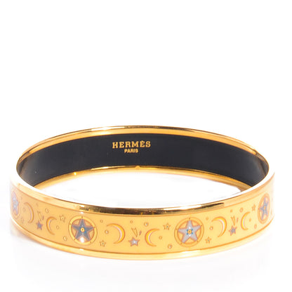 Hermes Enamel Printed Medium Moon Stars Bracelet 70 Yellow 1 of 6