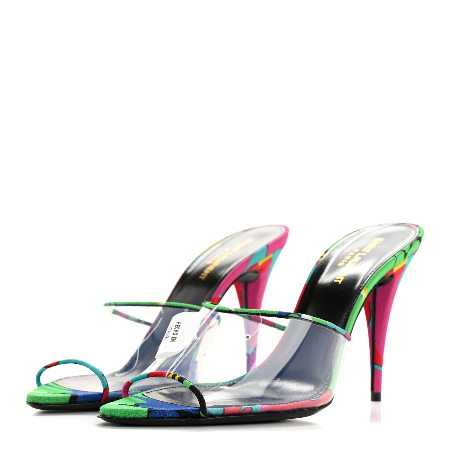 Transparent Ibiza Flower Gippy 95 Mule Sandals 40 Multicolor