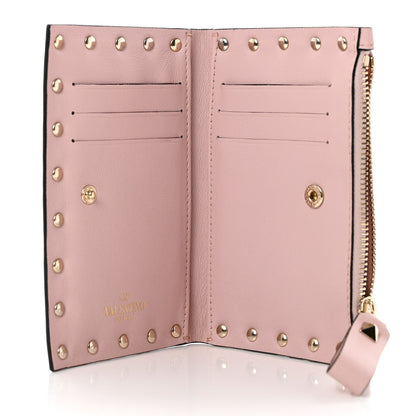 Valentino Garavani Nappa Rockstud Coin Purse Card Holder Water Rose 5 of 8