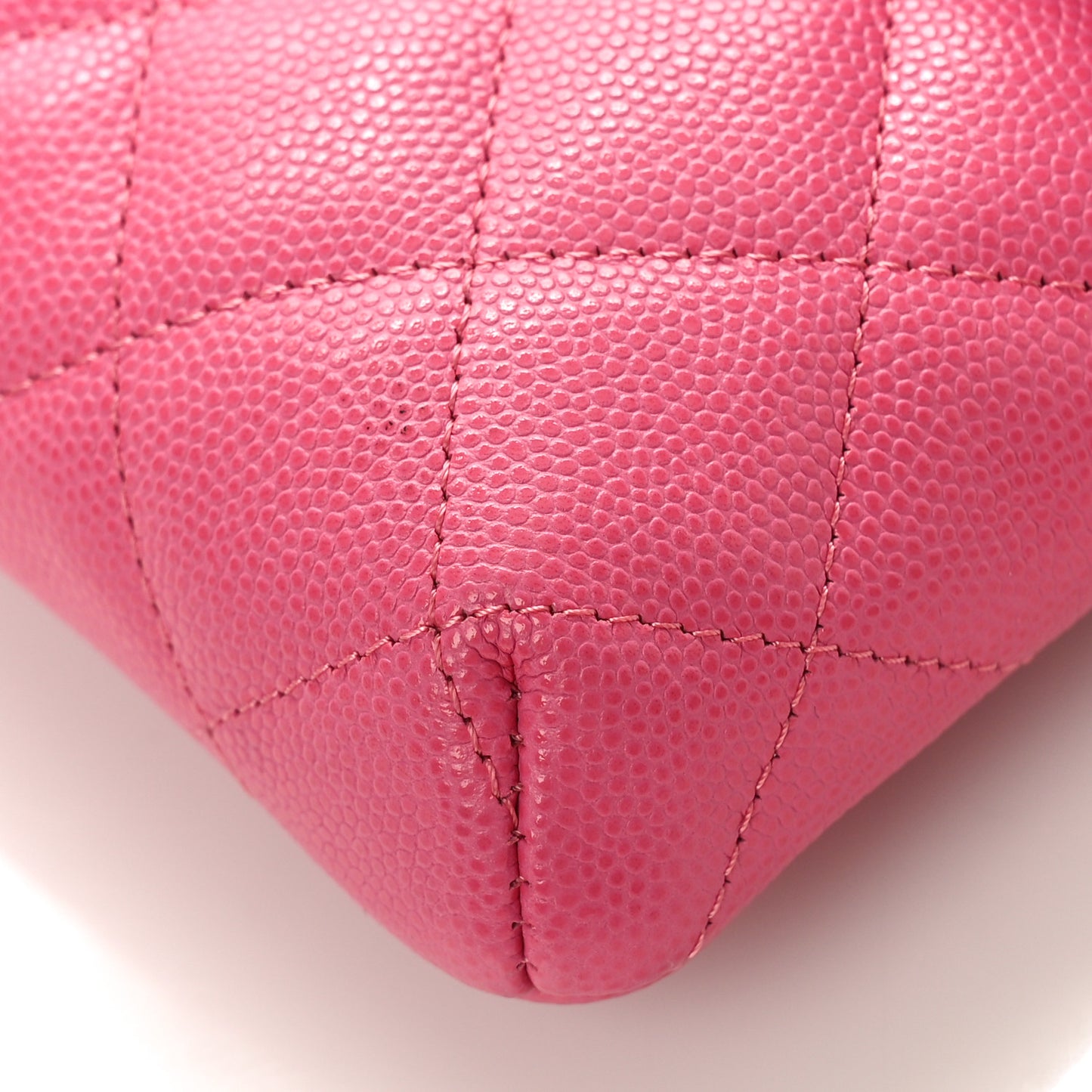 Caviar Quilted Flap Clutch Pink