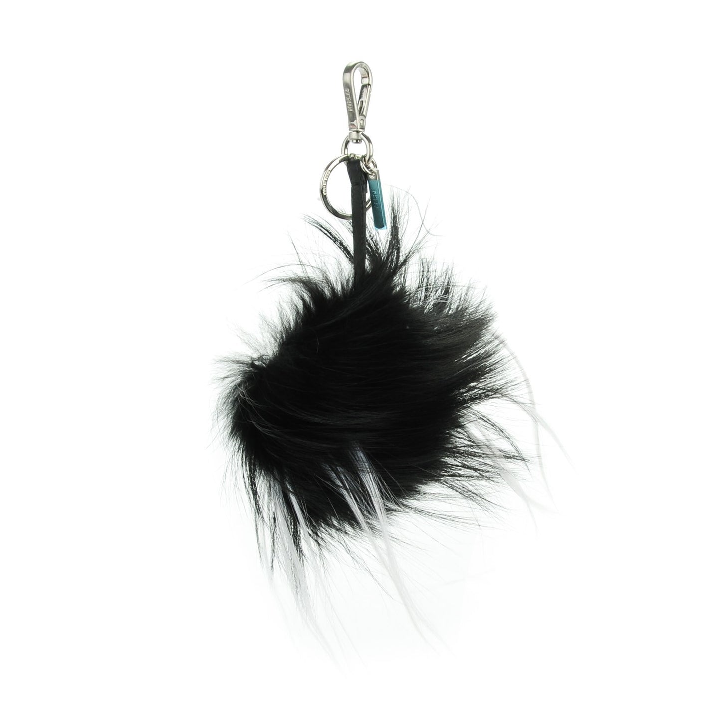 Cuoio Romano Goat Fox Fur Metal Stitch Triangle Monster Eyes Cube Bag Charm Black White