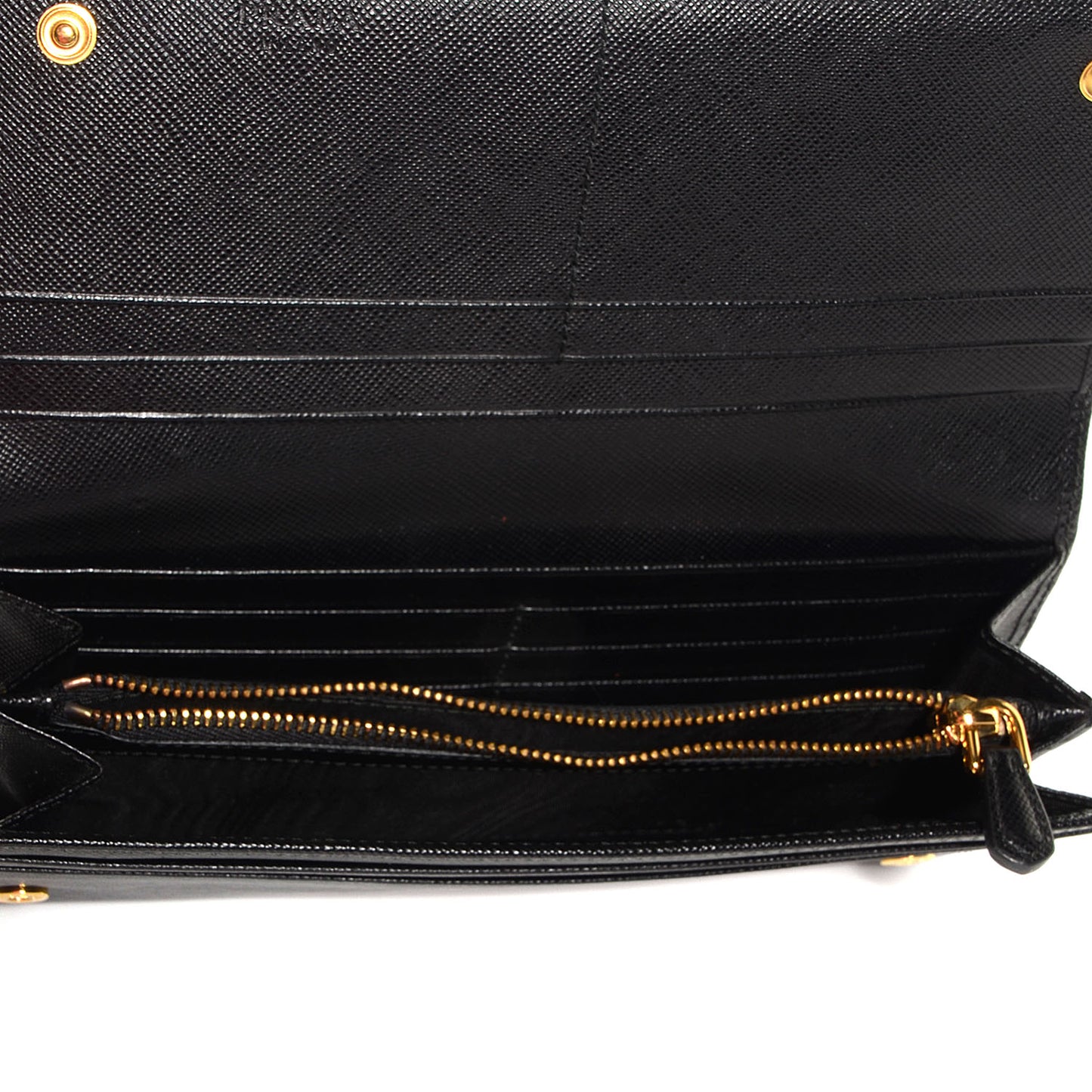 Saffiano Metal Continental Flap Wallet Nero Black