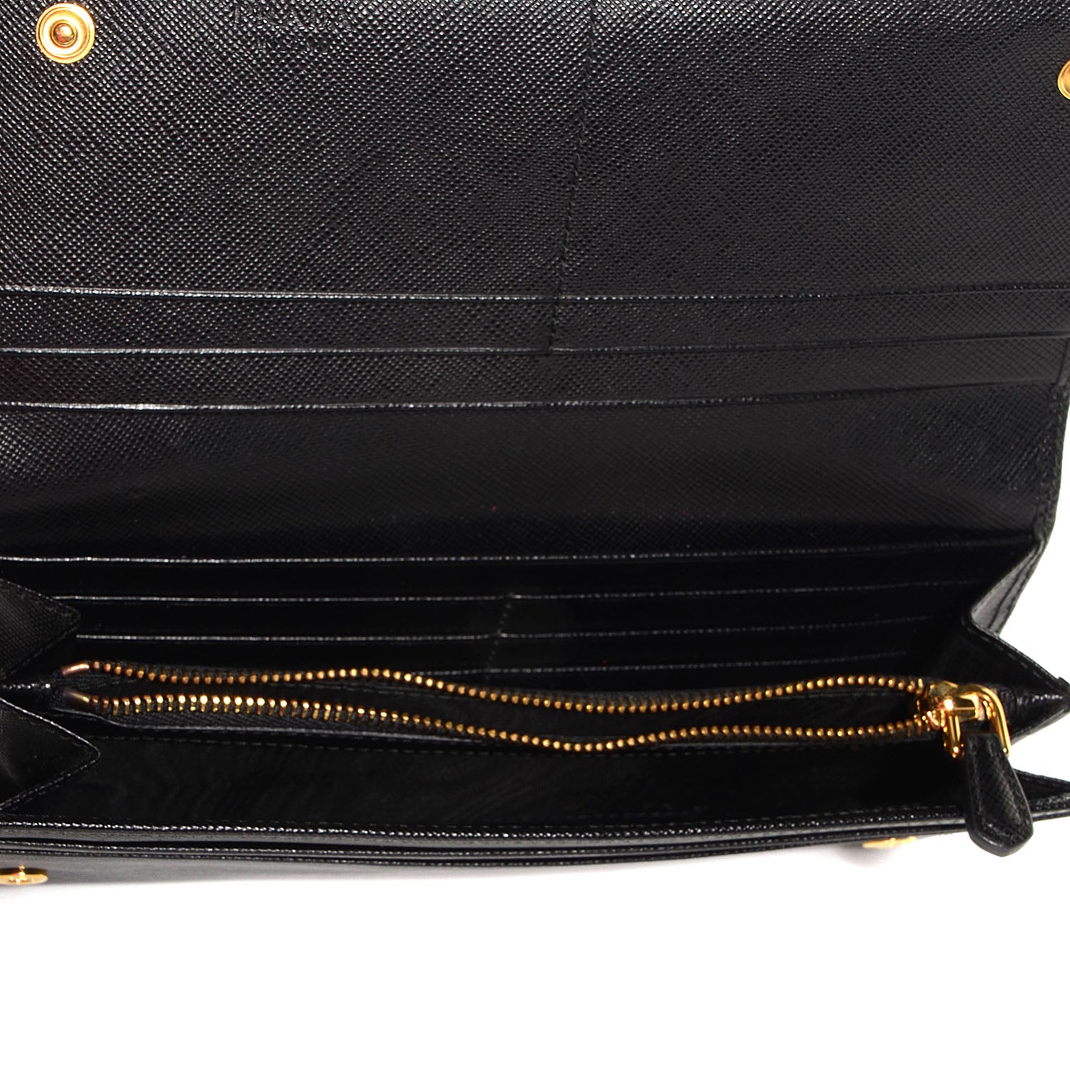 Prada Saffiano Metal Continental Flap Wallet Nero Black 6 of 8