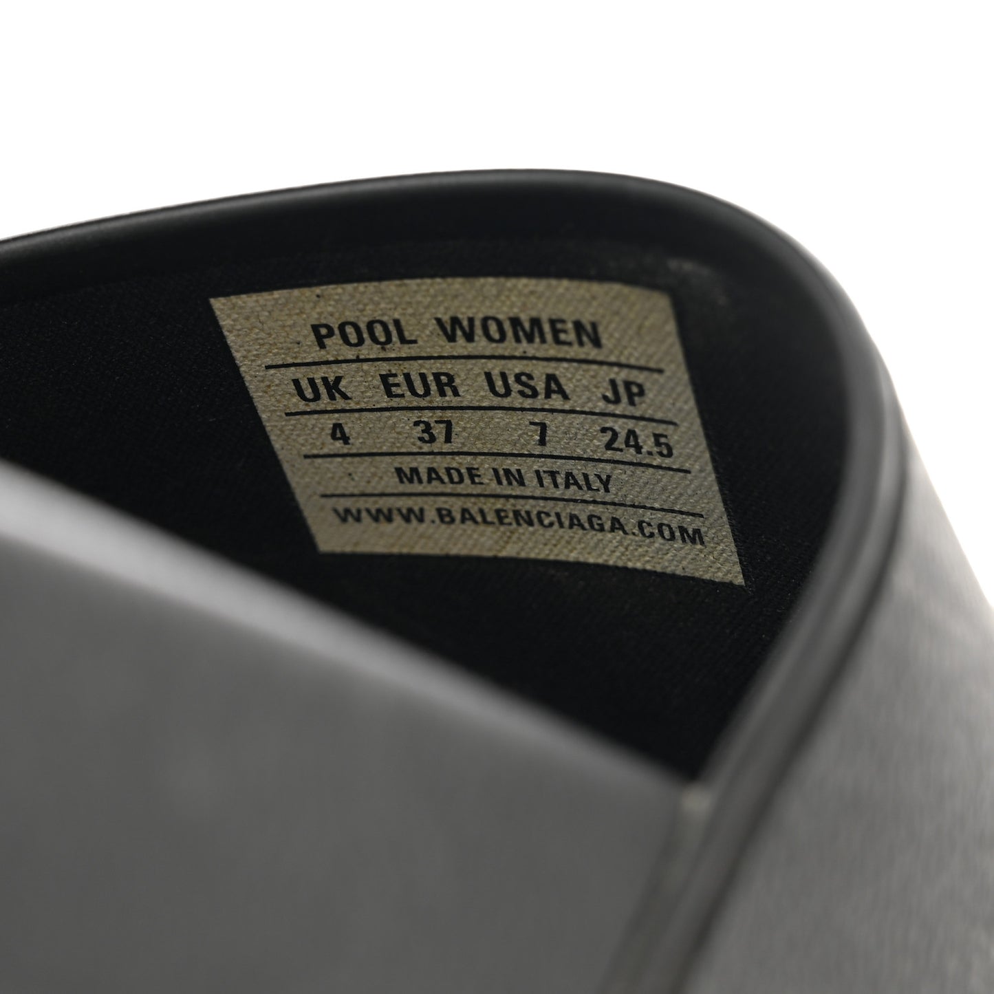 Rubber Logo Pool Slide Sandals 37 Black