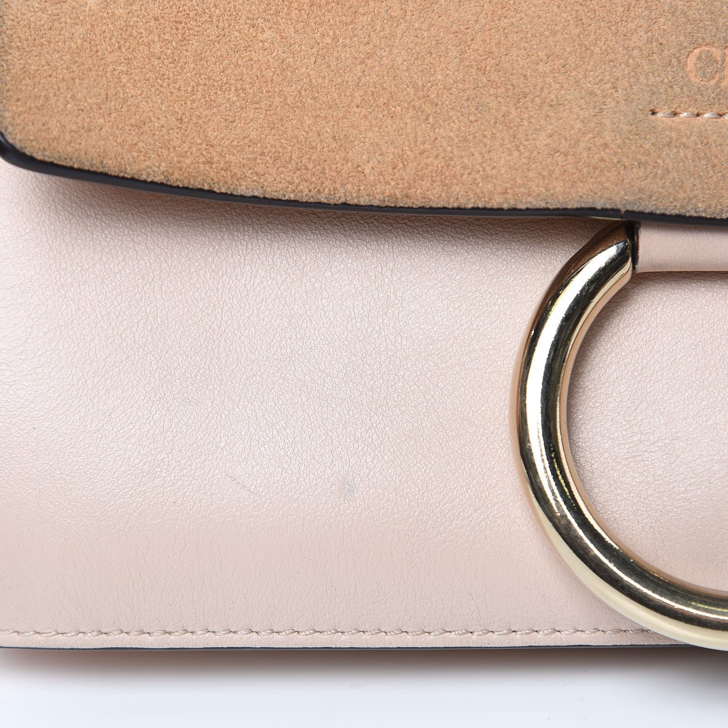 Chloe Suede Calfskin Small Faye Shoulder Bag Cement Pink 15 of 16