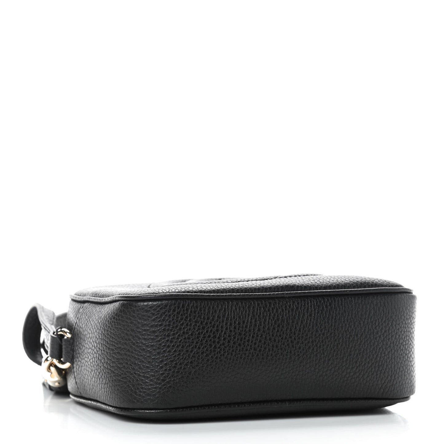 Pebbled Calfskin Small Soho Disco Bag Black