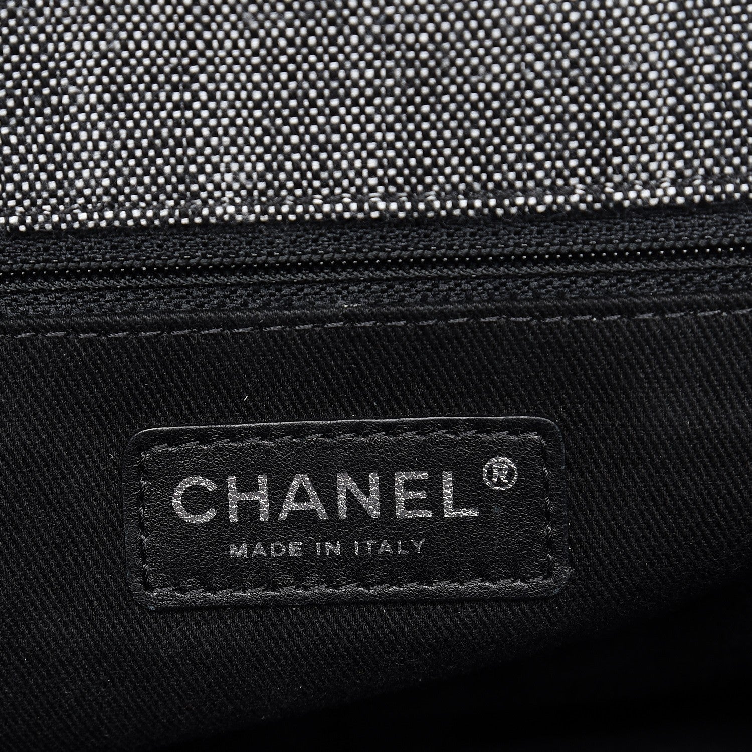 Chanel Denim Toile Quilted Belt Flap Black White 7 of 9