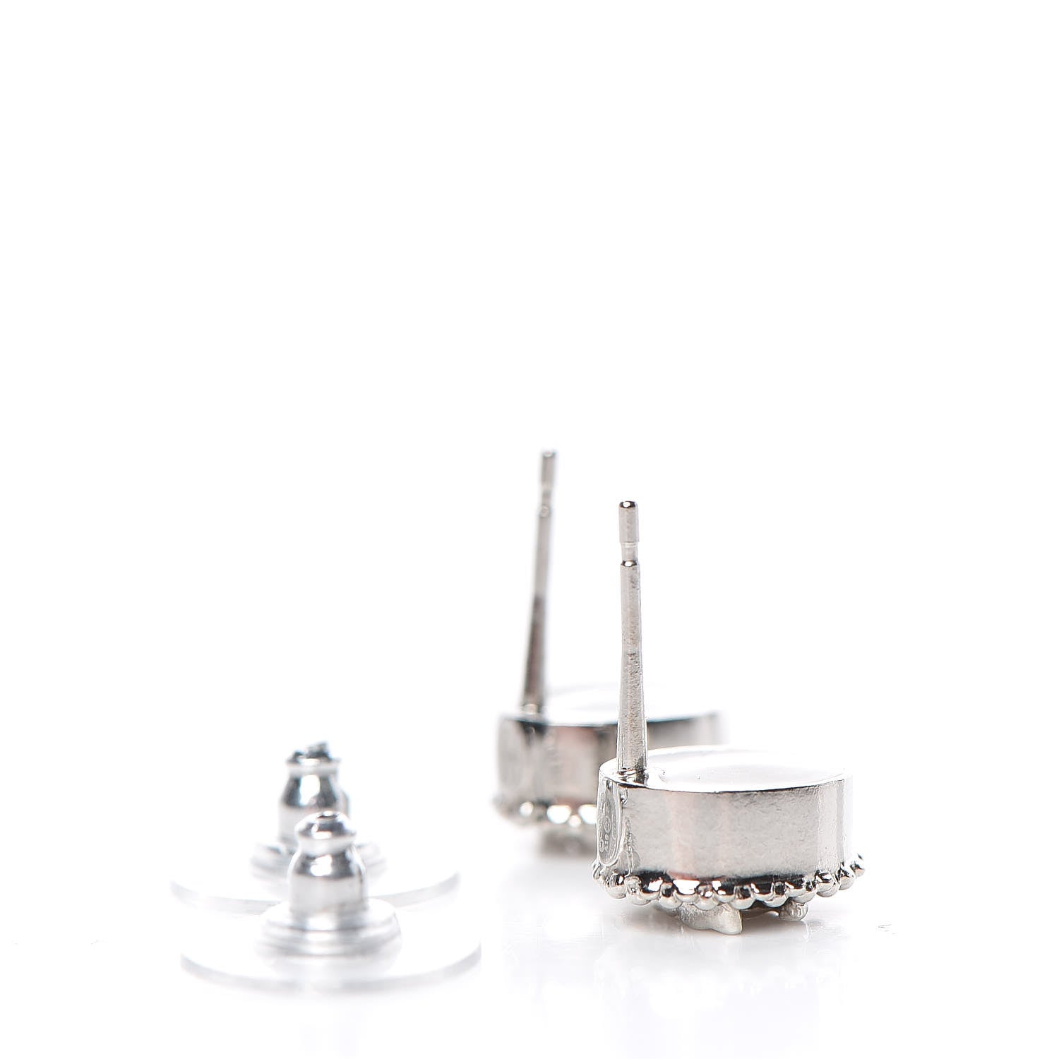 Chanel Crystal CC Earrings Silver 3 of 5