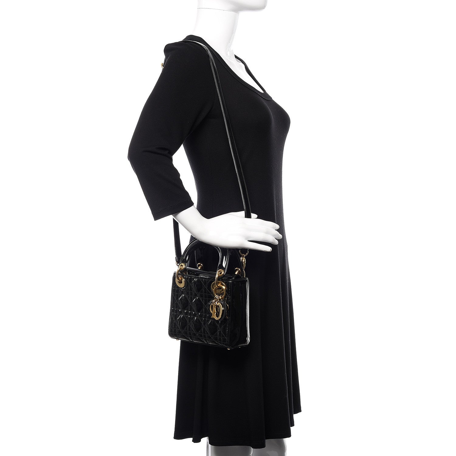 Christian Dior Patent Cannage Mini Lady Dior Black 1 of 15