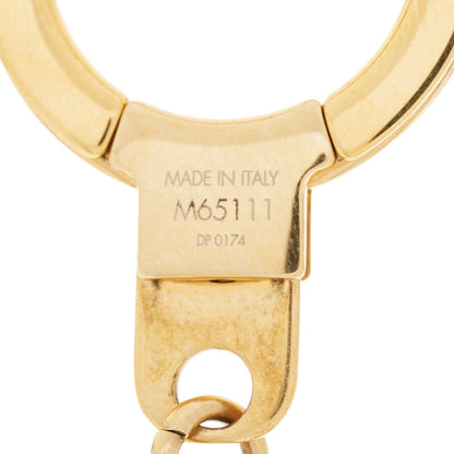 Louis Vuitton Brass Enamel Fleur De Monogram Bag Charm Chain Gold 4 of 4