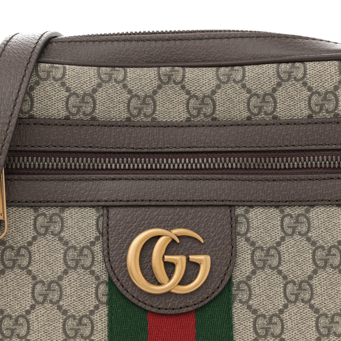 GG Supreme Monogram Web Small Ophidia Messenger Bag Brown